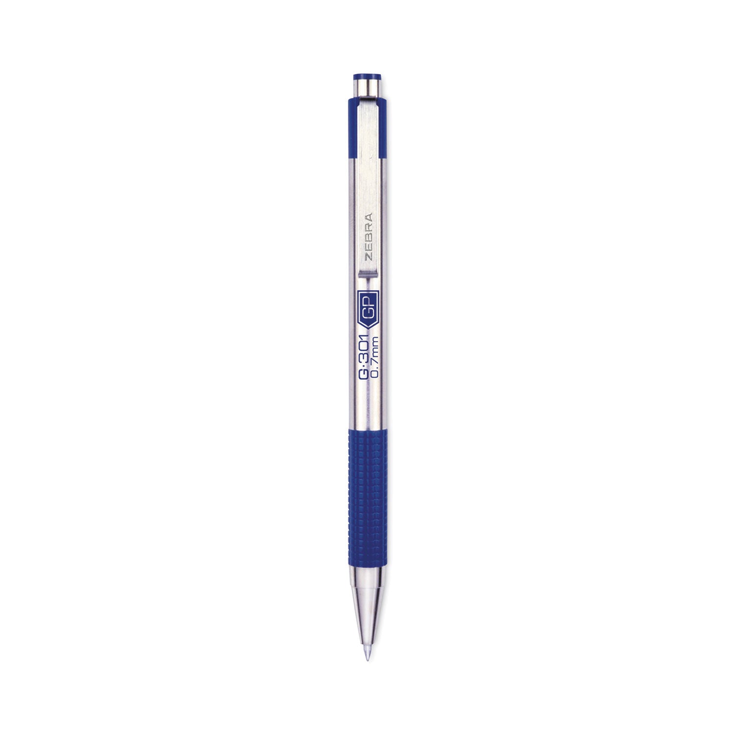 g-301-gel-pen-retractable-medium-07-mm-blue-ink-stainless-steel-blue-barrel-2-pack_zeb41322 - 1