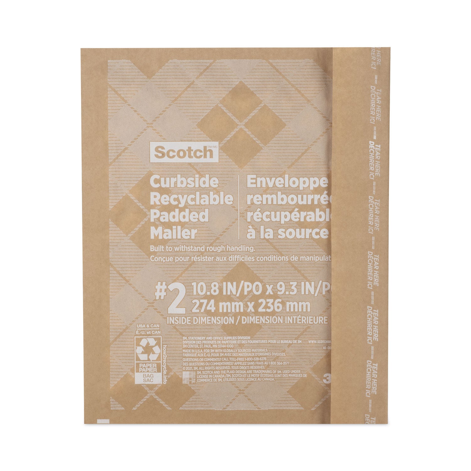 curbside-recyclable-padded-mailer-#2-bubble-cushion-self-adhesive-closure-1125-x-12-natural-kraft-100-carton_mmmcr21 - 2