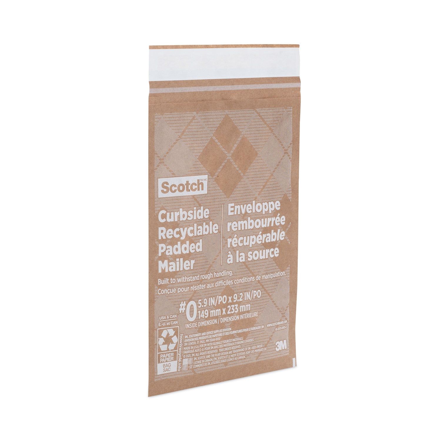 curbside-recyclable-padded-mailer-#0-bubble-cushion-self-adhesive-closure-7-x-1125-natural-kraft-100-carton_mmmcr01 - 3