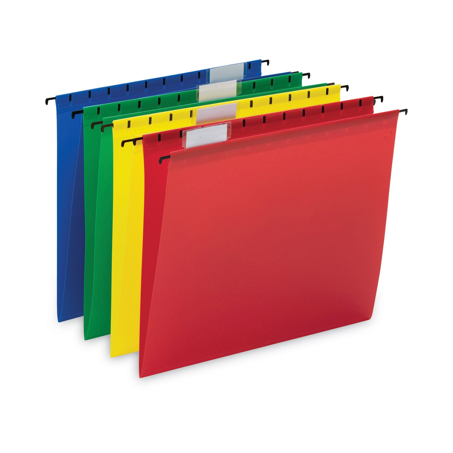 Poly Hanging Folders, Letter Size, 1/5-Cut Tabs, Assorted Colors, 12/Pack