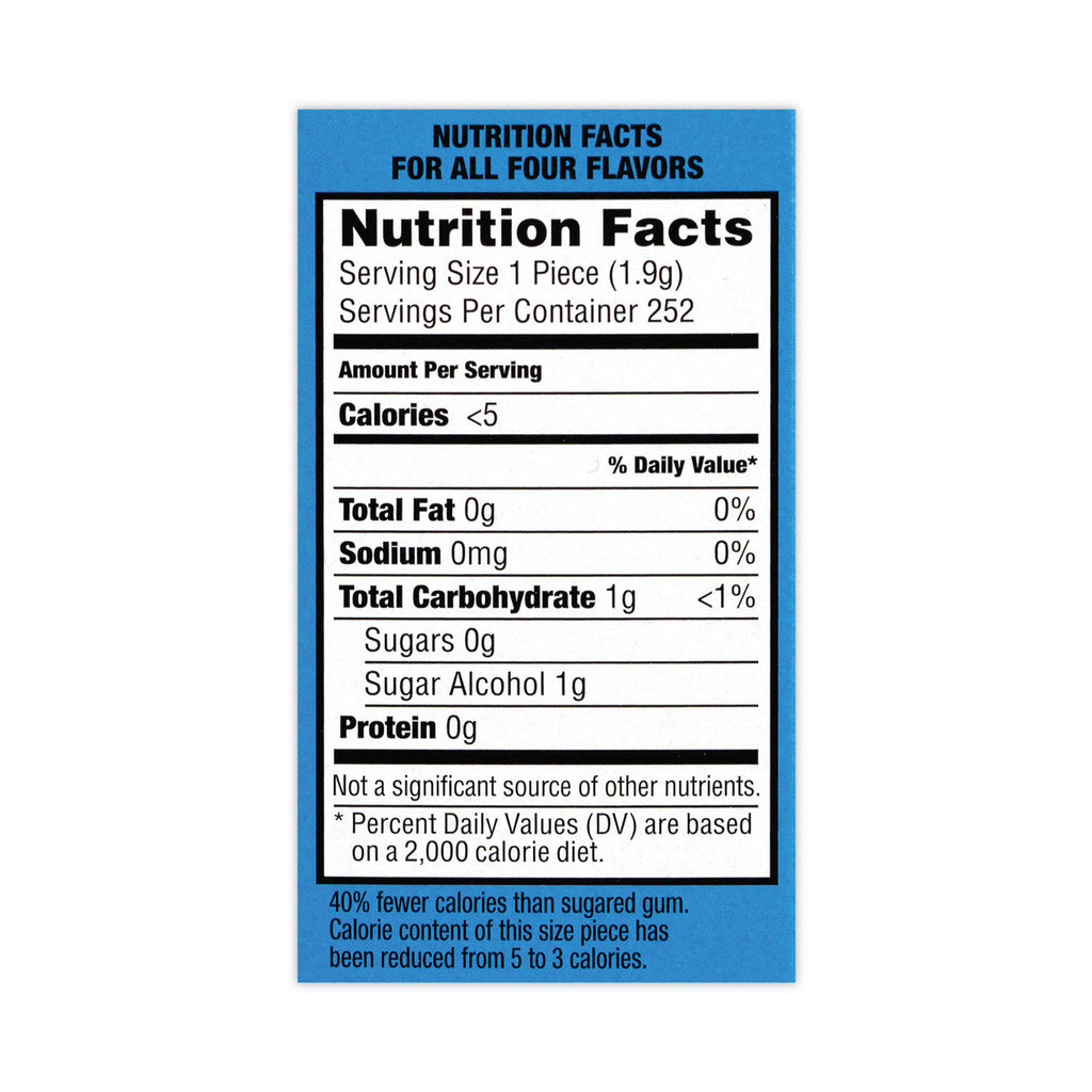 Sugar-Free Chewing Gum Variety Box, Four Mint Flavors, 14 Pieces/Pack, 18 Packs/Carton, Ships in 1-3 Business Days