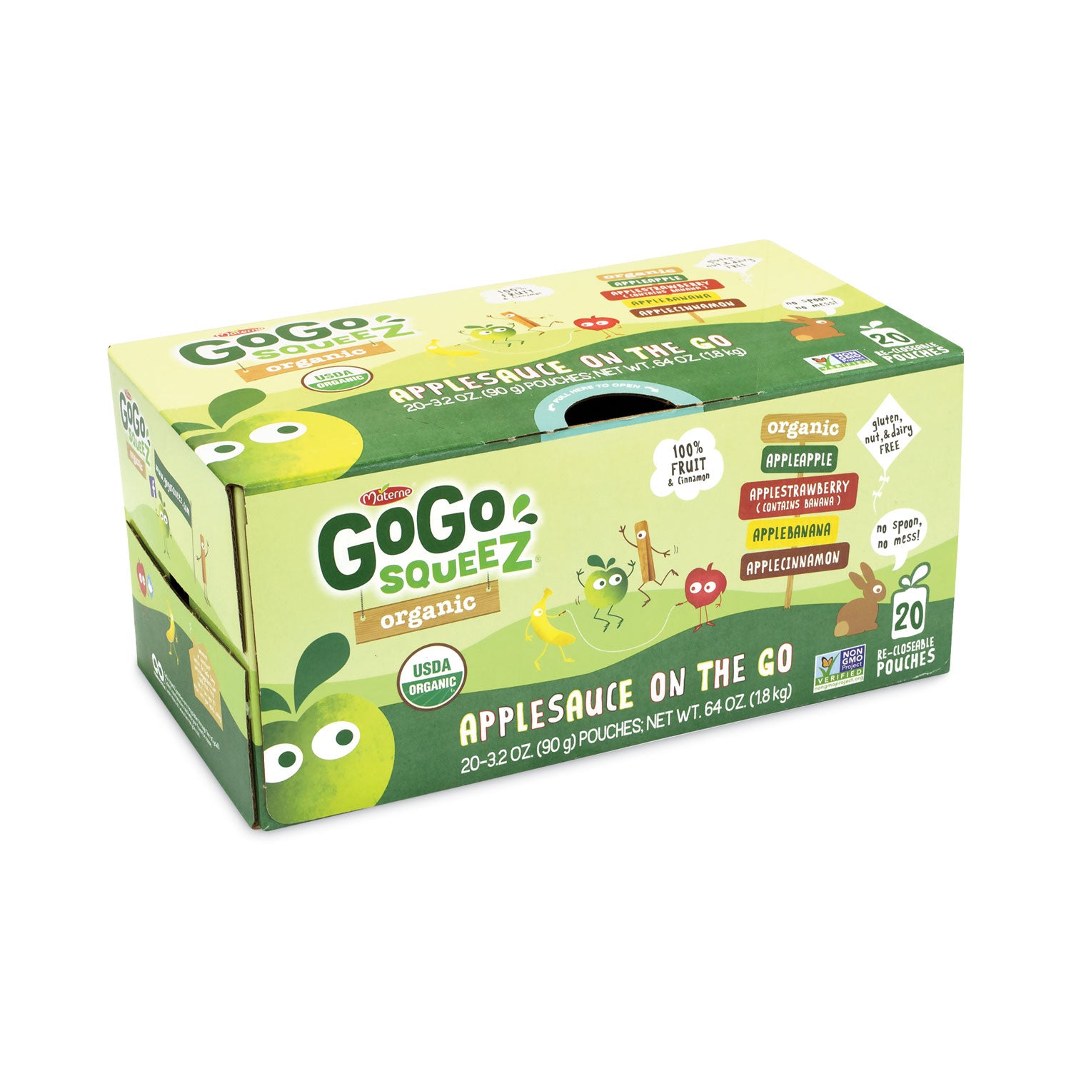 Fruit On The Go, Variety Applesauce, 3.2 oz Pouch, 20/Carton, Ships in 1-3 Business Days