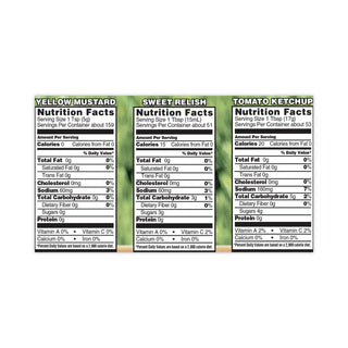 Ketchup, Mustard and Relish Picnic Pack, 2 Ketchup, Mustard, Relish, 4 Bottles/Carton, Ships in 1-3 Business Days