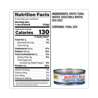 Solid White Albacore Tuna in Water, 5 oz Can, 8/Pack, Ships in 1-3 Business Days