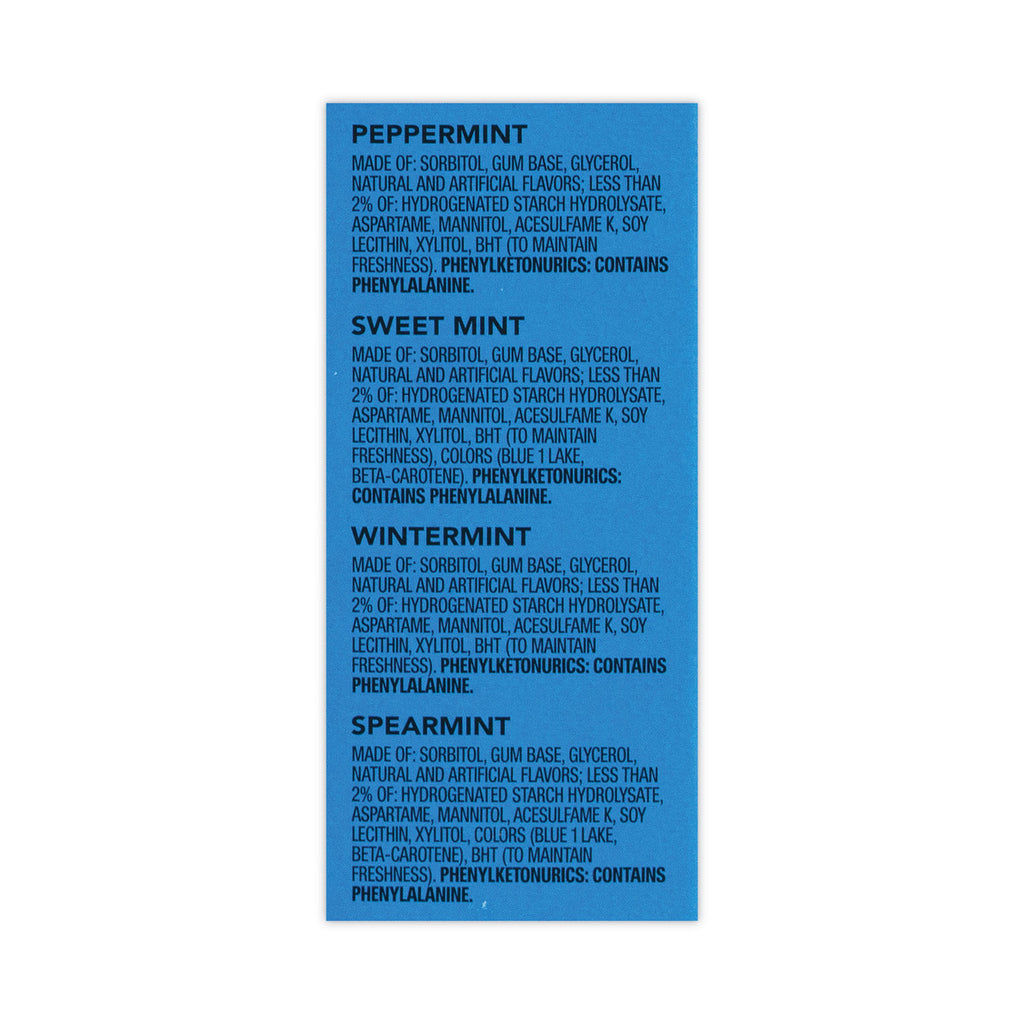 Sugar-Free Chewing Gum Variety Box, Four Mint Flavors, 14 Pieces/Pack, 18 Packs/Carton, Ships in 1-3 Business Days
