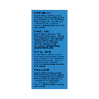 Sugar-Free Chewing Gum Variety Box, Four Mint Flavors, 14 Pieces/Pack, 18 Packs/Carton, Ships in 1-3 Business Days