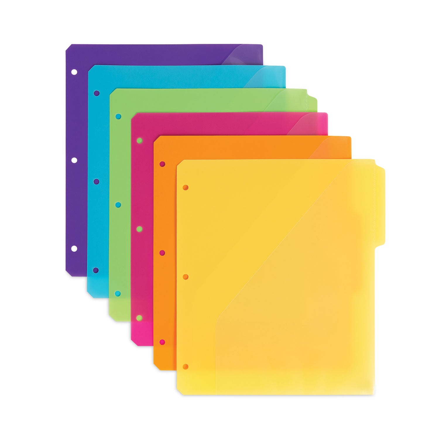 three-ring-binder-poly-index-dividers-with-pocket-975-x-1125-assorted-colors-30-box_smd89421 - 1