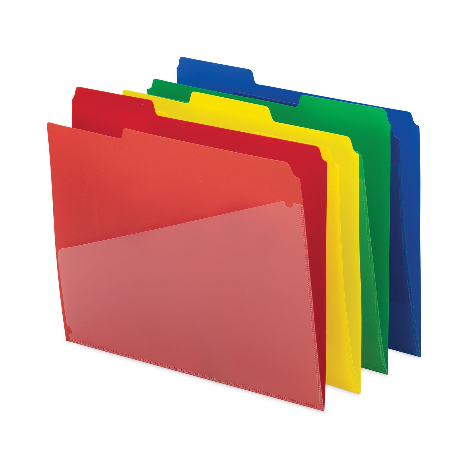 poly-colored-file-folders-with-slash-pocket-1-3-cut-tabs-assorted-letter-size-075-expansion-assorted-colors-12-pack_smd10541 - 4