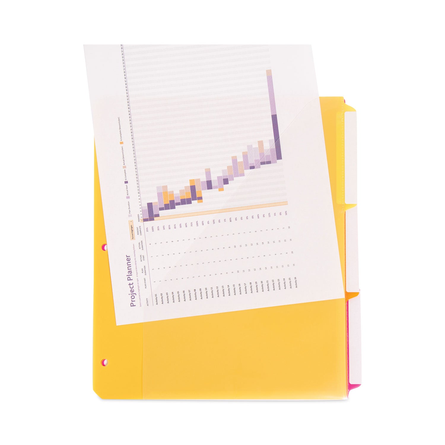 Three-Ring Binder Poly Index Dividers with Pocket, 9.75 x 11.25, Assorted Colors, 30/Box