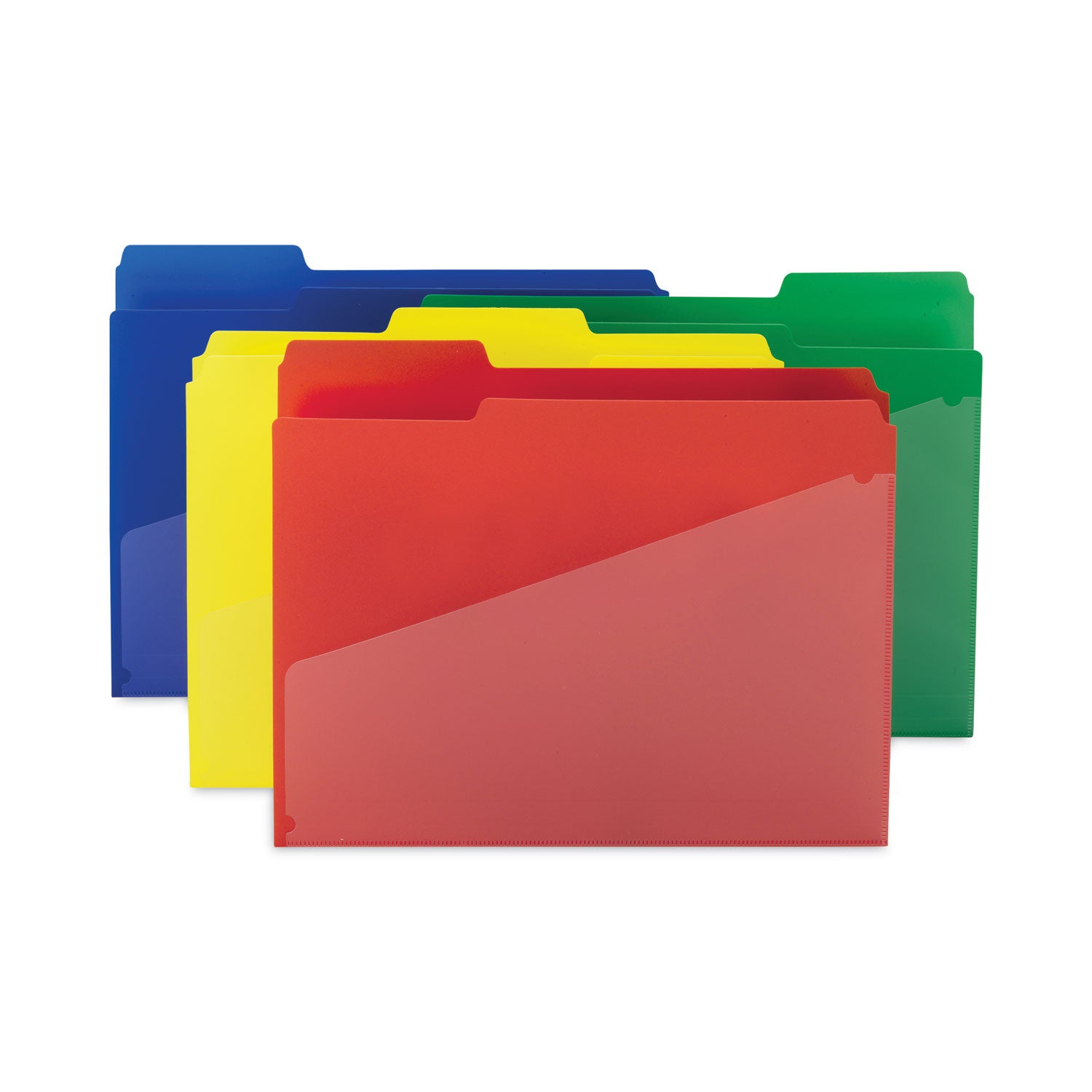 poly-colored-file-folders-with-slash-pocket-1-3-cut-tabs-assorted-letter-size-075-expansion-assorted-colors-12-pack_smd10541 - 5