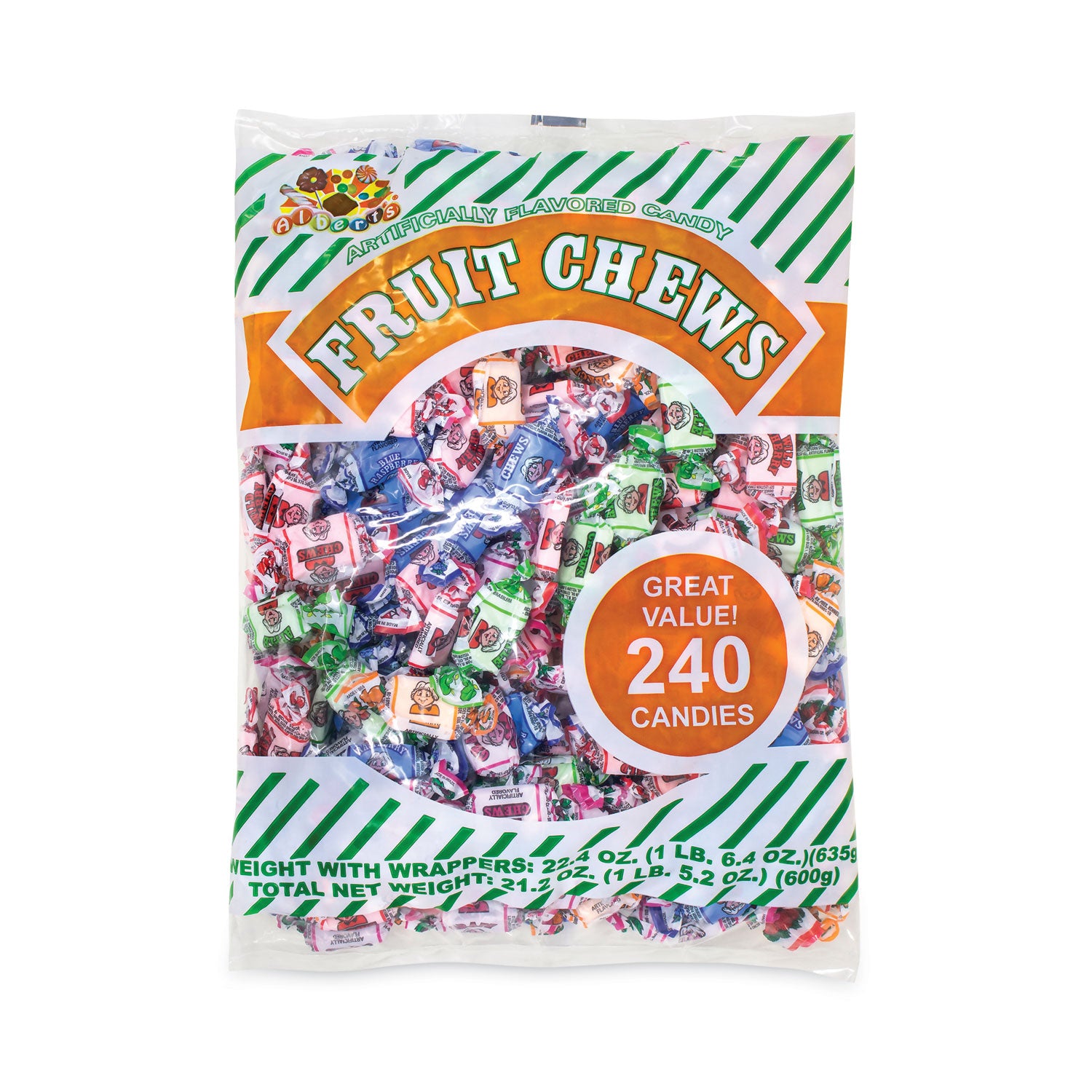 Assorted Fruit Chews, 1.5 lb Bag, Approx. 240 Pieces, Ships in 1-3 Business Days