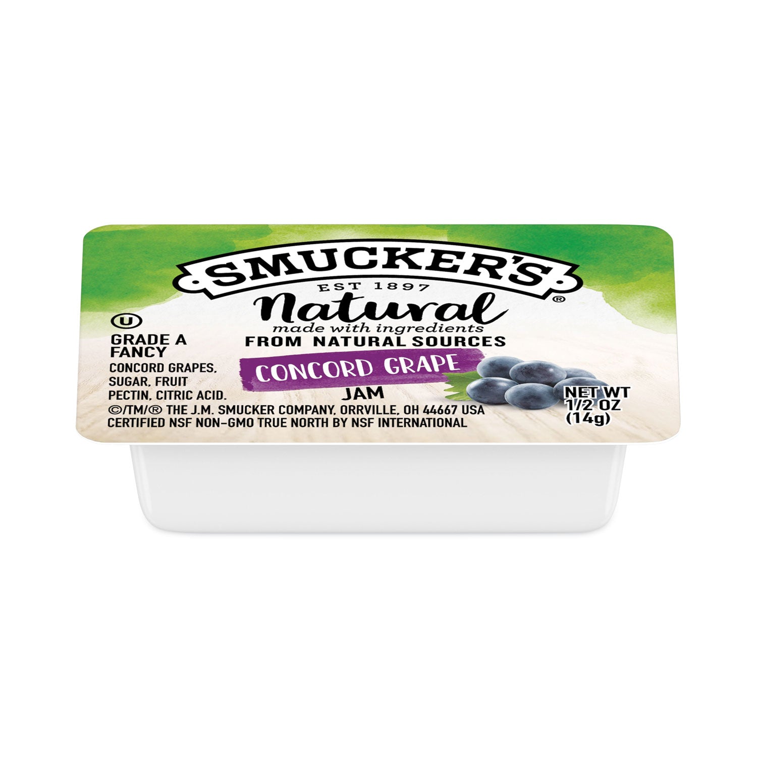 smuckers-1-2-ounce-natural-jam-05-oz-container-concord-grape-200-carton_smu8202 - 1