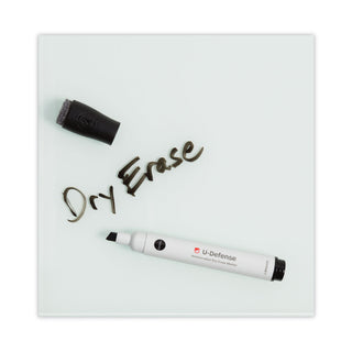 U-Defense Antimicrobial Dry-Erase Markers, Broad Chisel Tip, Black, 12/Pack