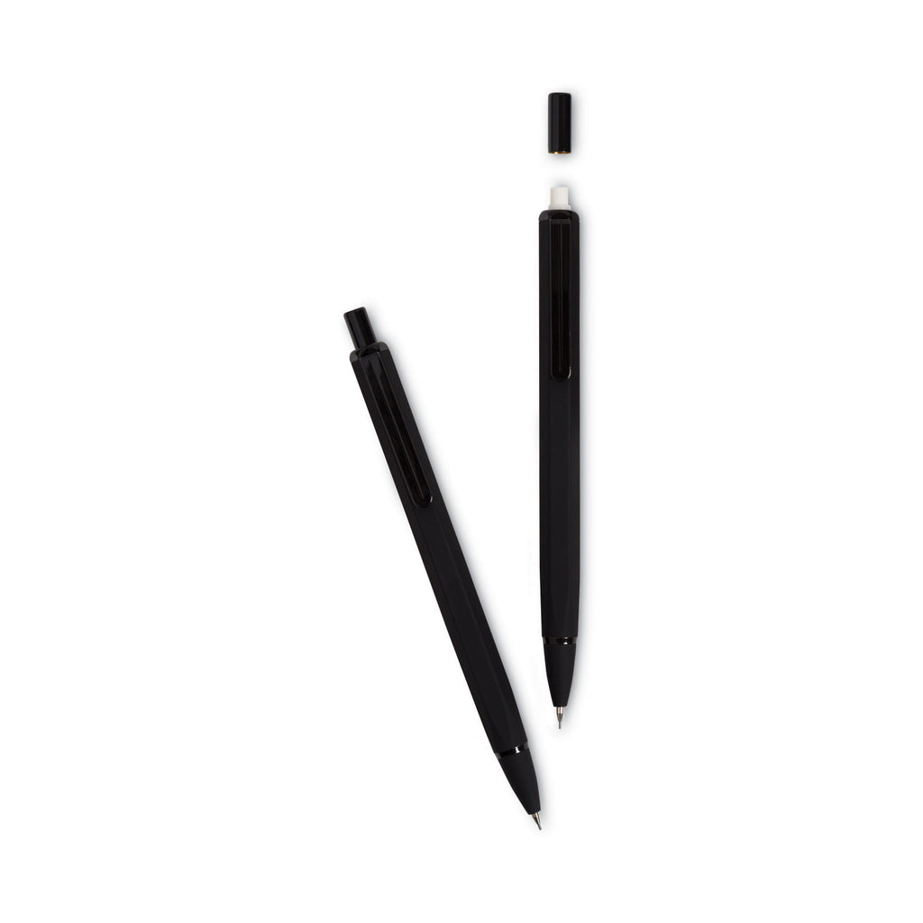 Cambria Soft Touch Mechanical Pencil, 0.7 mm, HB (#2), Black Lead, Black Barrel, 12/Pack