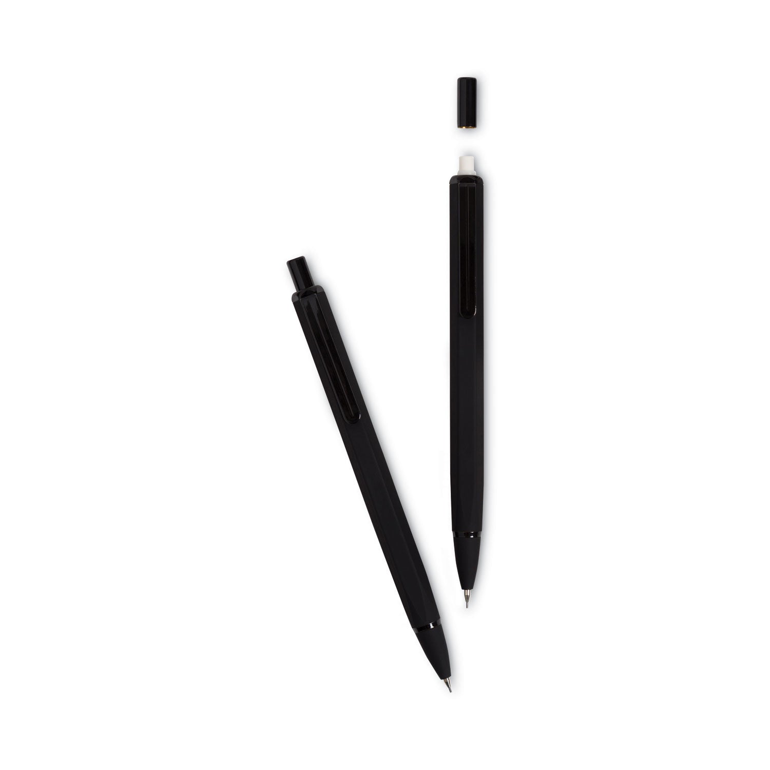 Cambria Soft Touch Mechanical Pencil, 0.7 mm, HB (#2), Black Lead, Black Barrel, 12/Pack