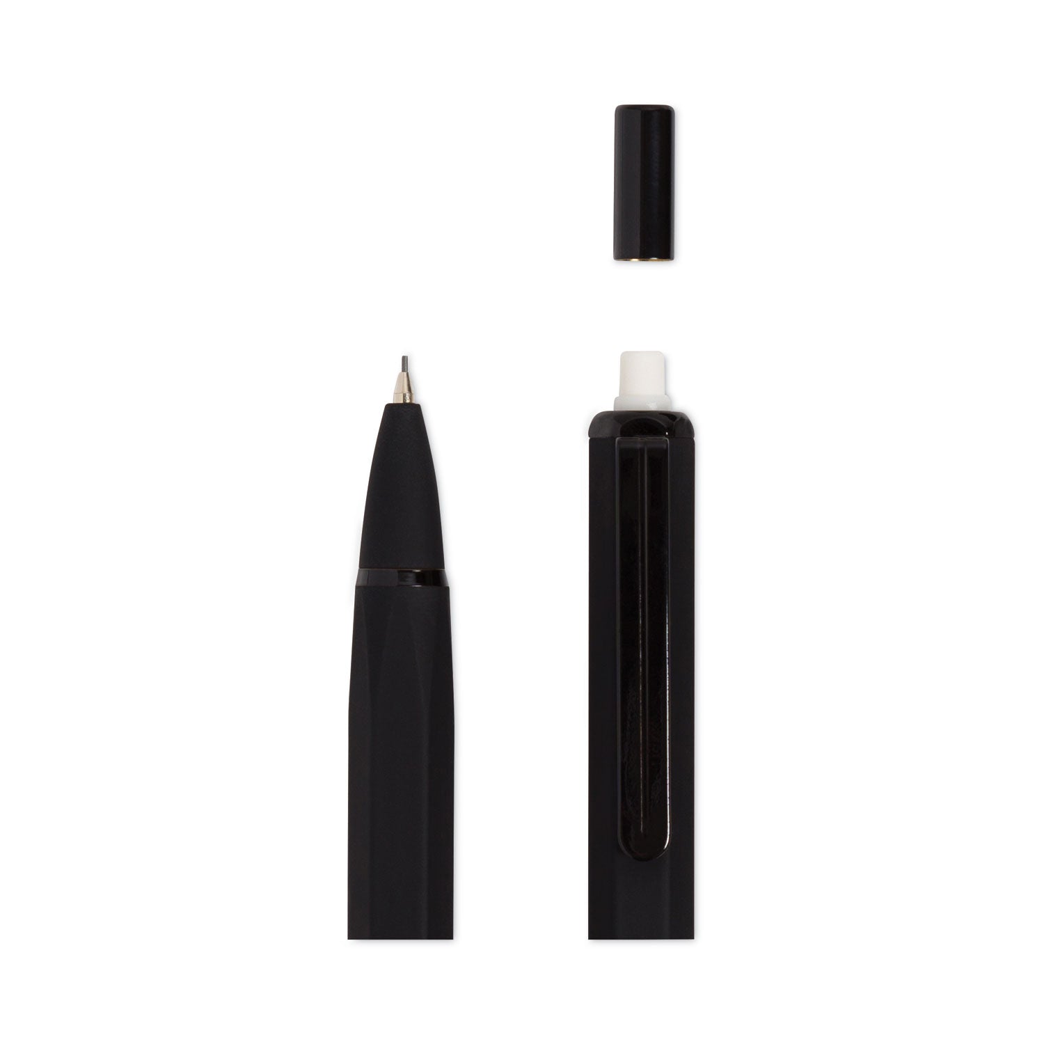 Cambria Soft Touch Mechanical Pencil, 0.7 mm, HB (#2), Black Lead, Black Barrel, 12/Pack