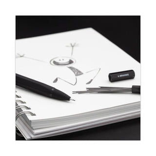 Cambria Soft Touch Mechanical Pencil, 0.7 mm, HB (#2), Black Lead, Black Barrel, 12/Pack