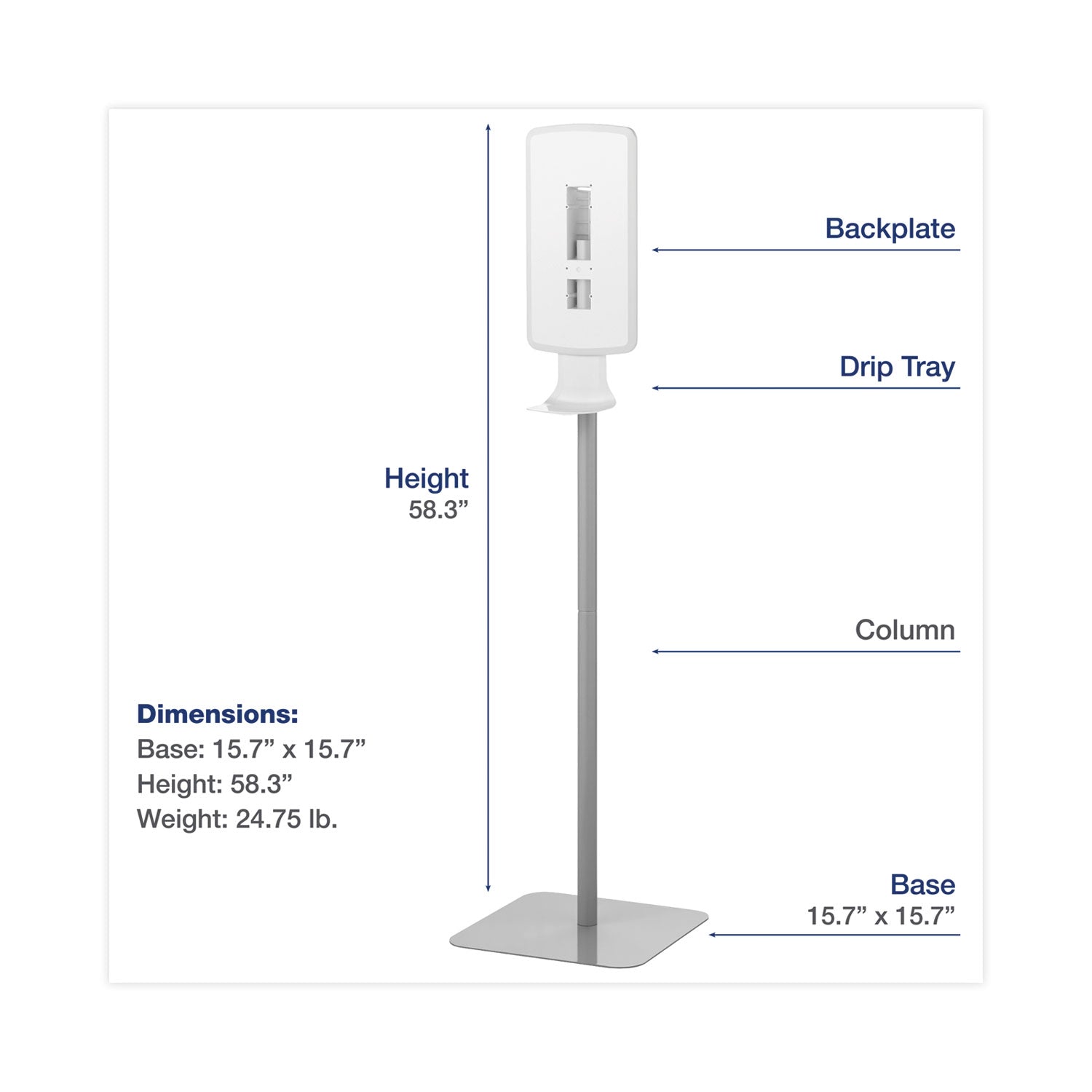 fit-touch-free-dispenser-floor-stand-157-x-157-x-583-white_dia09495ea - 1