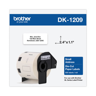 Die-Cut Address Labels, 1.1" x 2.4", White, 800 Labels/Roll