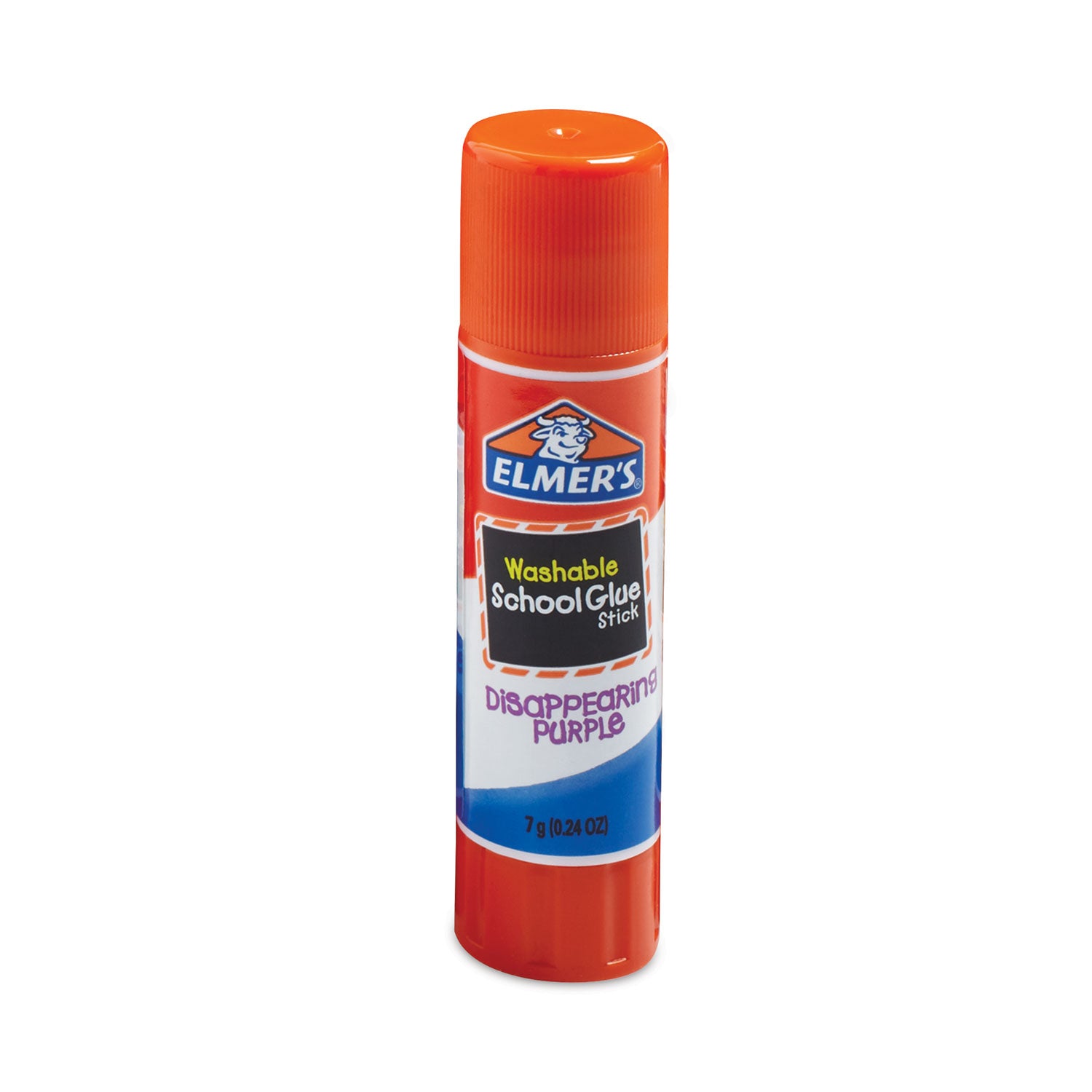 Washable School Glue Sticks, 0.24 oz, Applies Purple, Dries Clear, 4/Pack - 