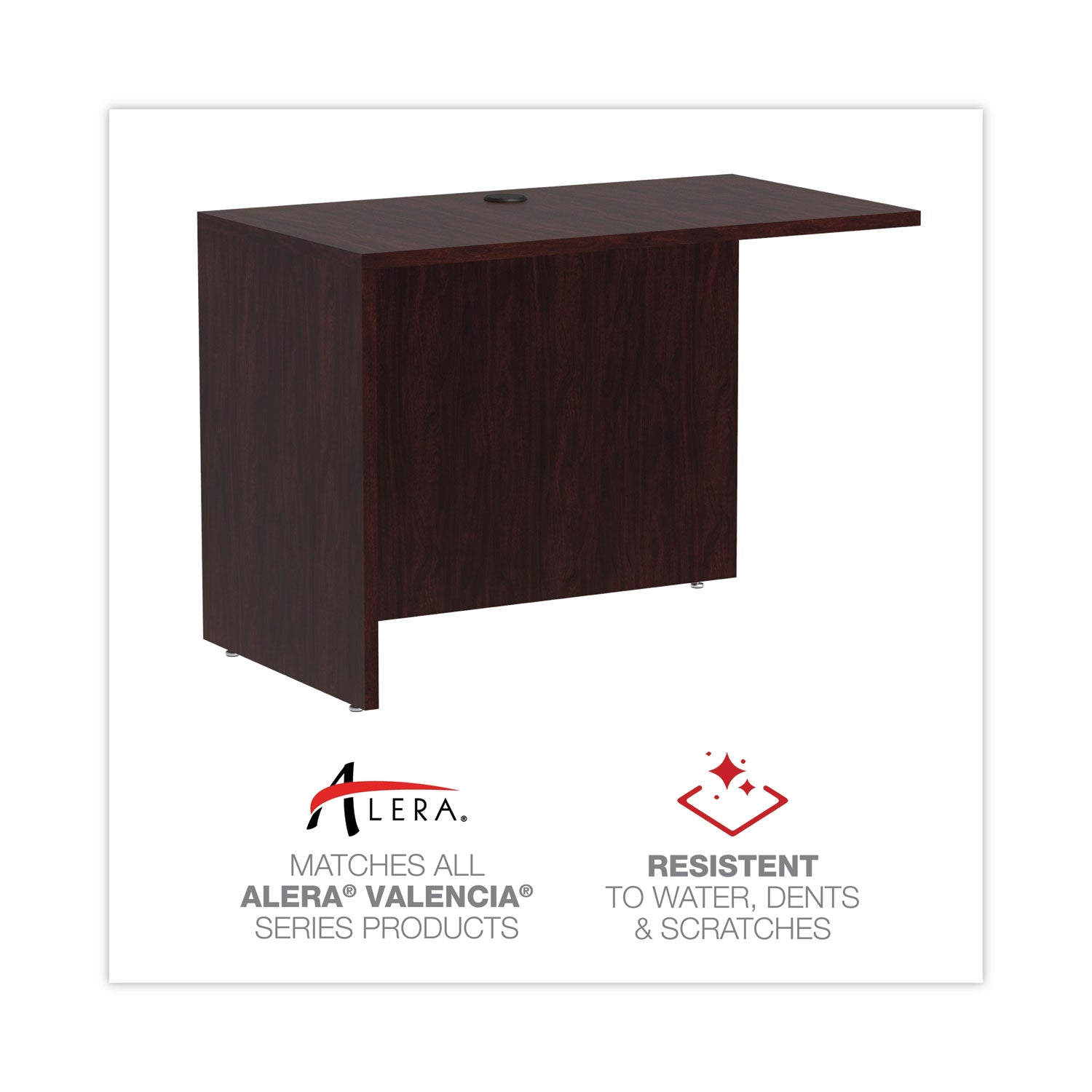 Alera Valencia Series Reversible Return/Bridge Shell, 42w x 23.63d x 29.5h. Mahogany - 