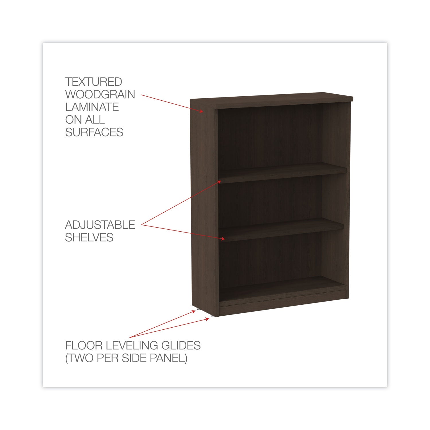 alera-valencia-series-bookcase-three-shelf-3175w-x-14d-x-3938h-espresso_aleva634432es - 3