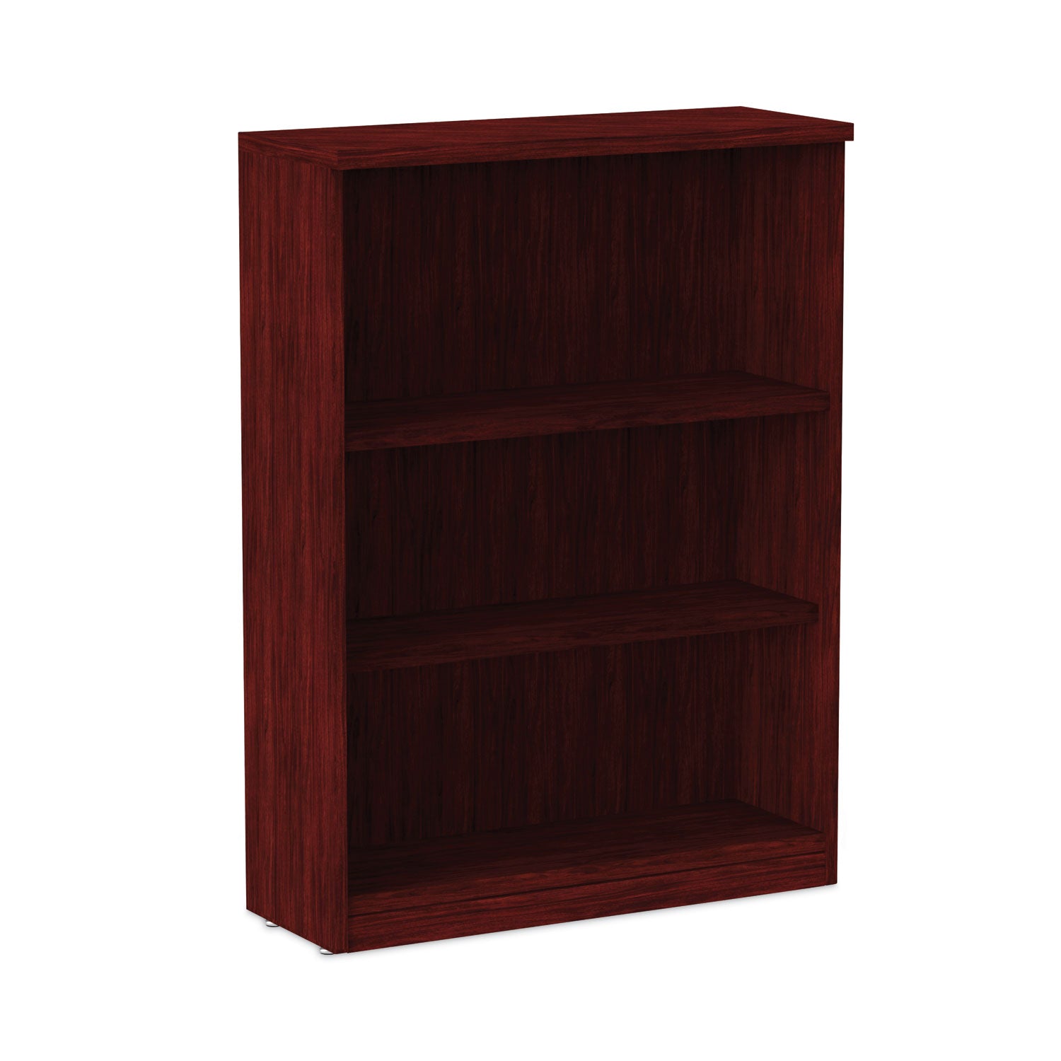 Alera Valencia Series Bookcase, Three-Shelf, 31.75w x 14d x 39.38h, Mahogany - 