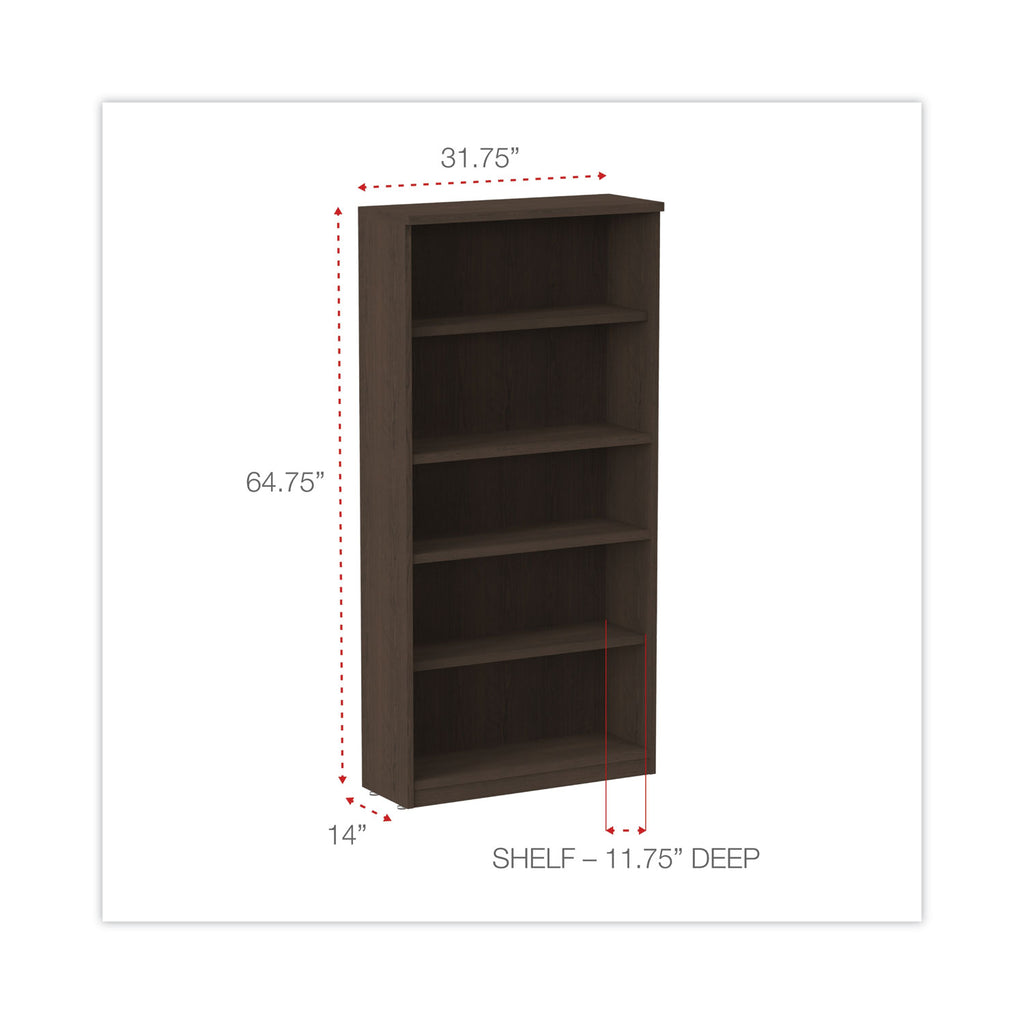 alera-valencia-series-bookcase-five-shelf-3175w-x-14d-x-6475h-espresso_aleva636632es - 2