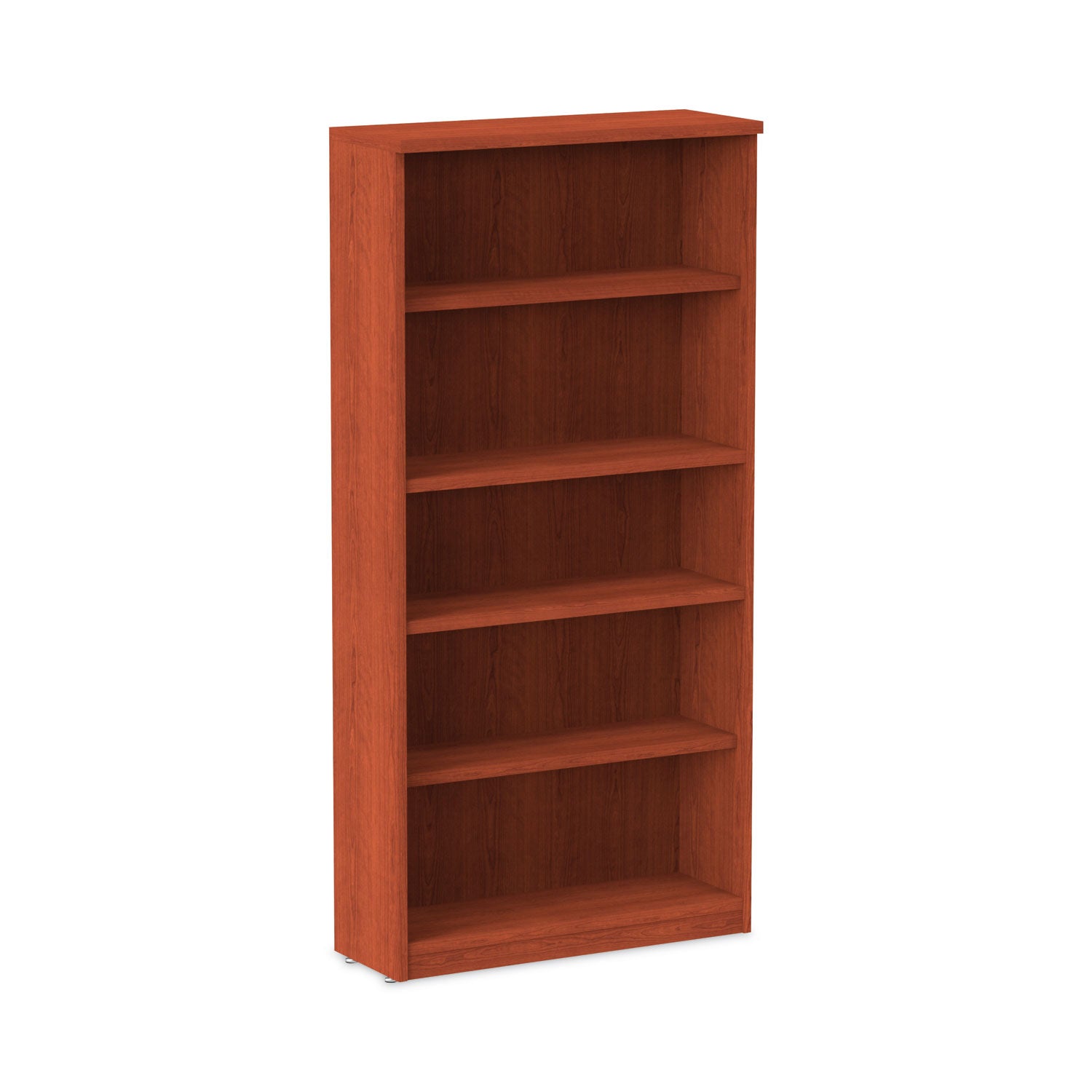 Alera Valencia Series Bookcase, Five-Shelf, 31.75w x 14d x 64.75h, Medium Cherry - 