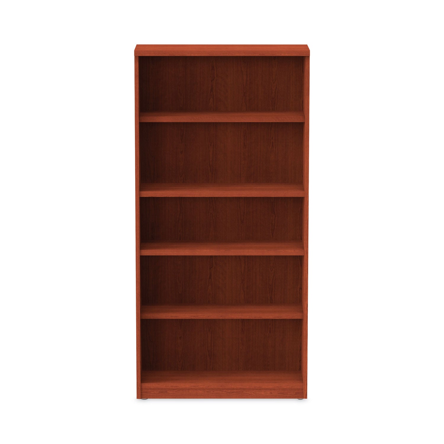 Alera Valencia Series Bookcase, Five-Shelf, 31.75w x 14d x 64.75h, Medium Cherry - 