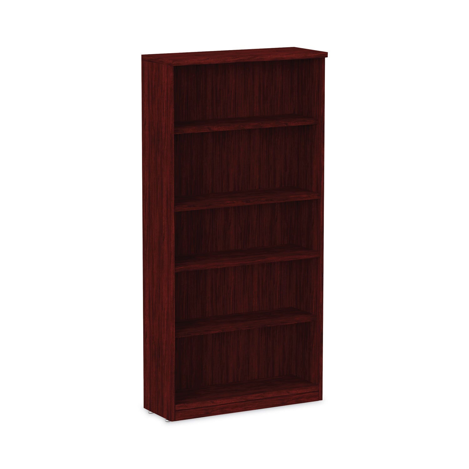 Alera Valencia Series Bookcase, Five-Shelf, 31.75w x 14d x 64.75h, Mahogany - 