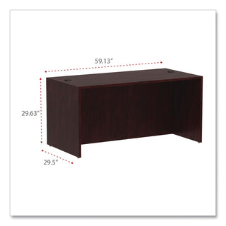 Alera Valencia Series Straight Front Desk Shell, 59.13" x 29.5" x 29.63", Mahogany