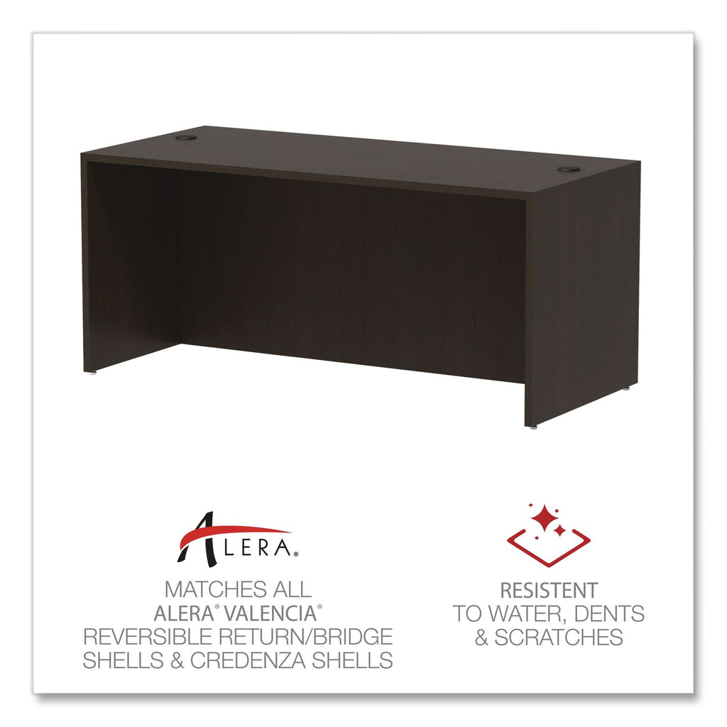 Alera Valencia Series Straight Front Desk Shell, 65" x 29.5" x 29.63", Espresso