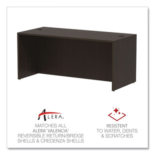 Alera Valencia Series Straight Front Desk Shell, 65" x 29.5" x 29.63", Espresso