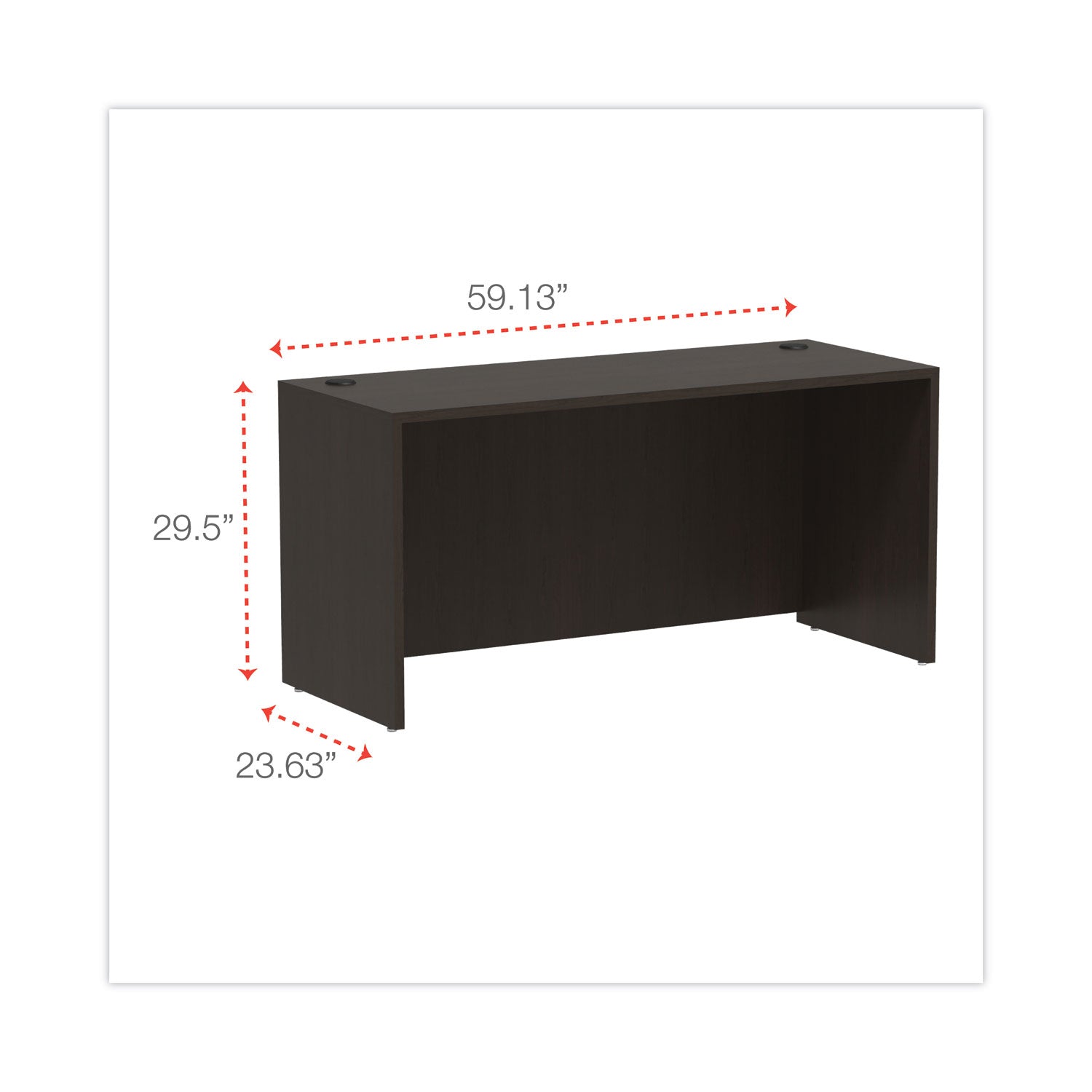 Alera Valencia Series Credenza Shell, 59.13w x 23.63d x 29.5h, Espresso