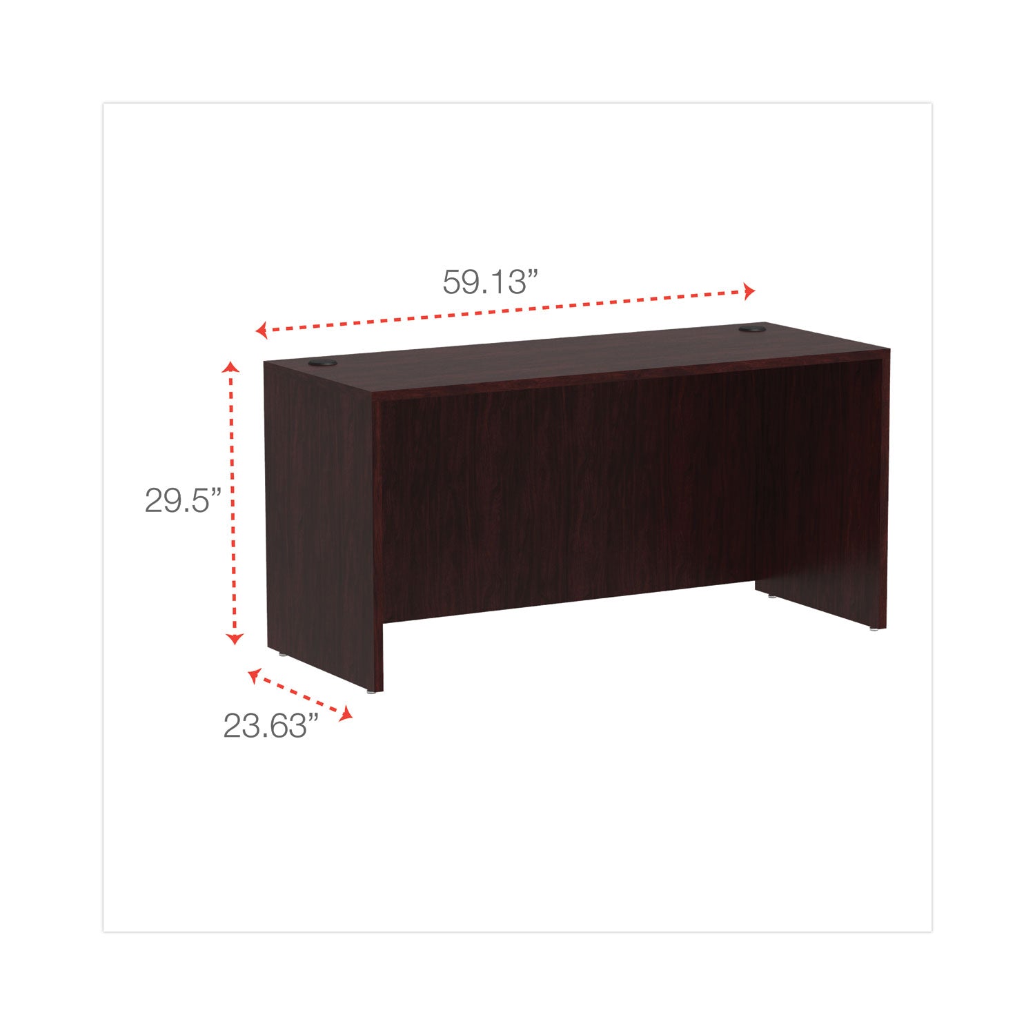 Alera Valencia Series Credenza Shell, 59.13w x 23.63d x 29.5h, Mahogany - 