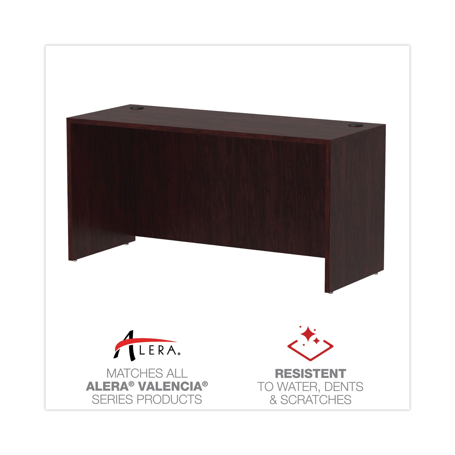 Alera Valencia Series Credenza Shell, 59.13w x 23.63d x 29.5h, Mahogany - 