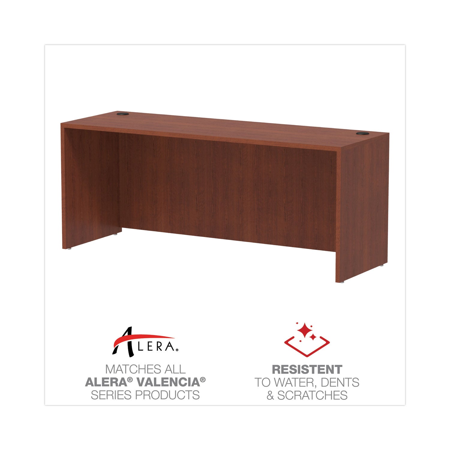 Alera Valencia Series Credenza Shell, 70.88w x 23.63d x 29.5h, Medium Cherry - 