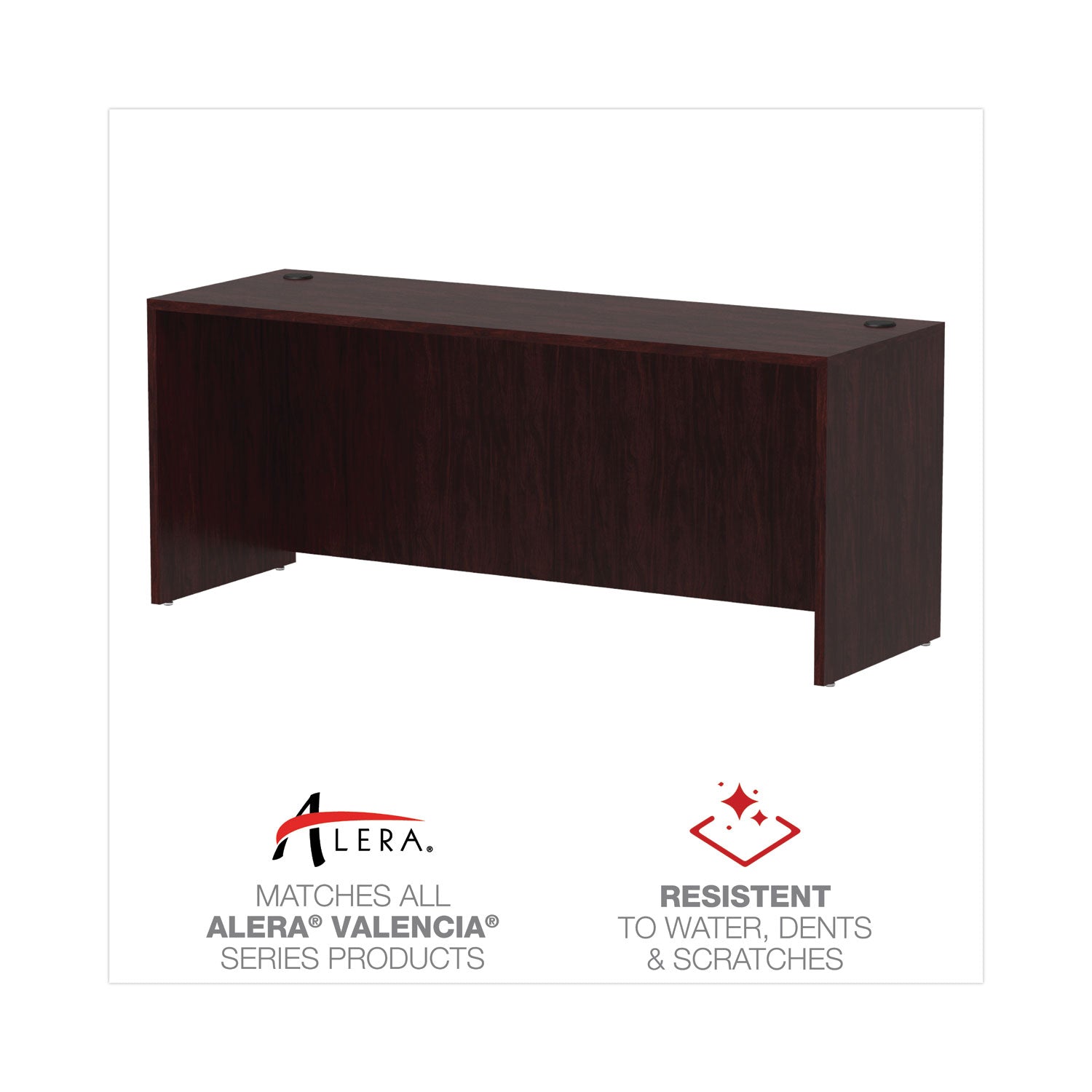 Alera Valencia Series Credenza Shell, 70.88w x 23.63d x 29.5h, Mahogany - 