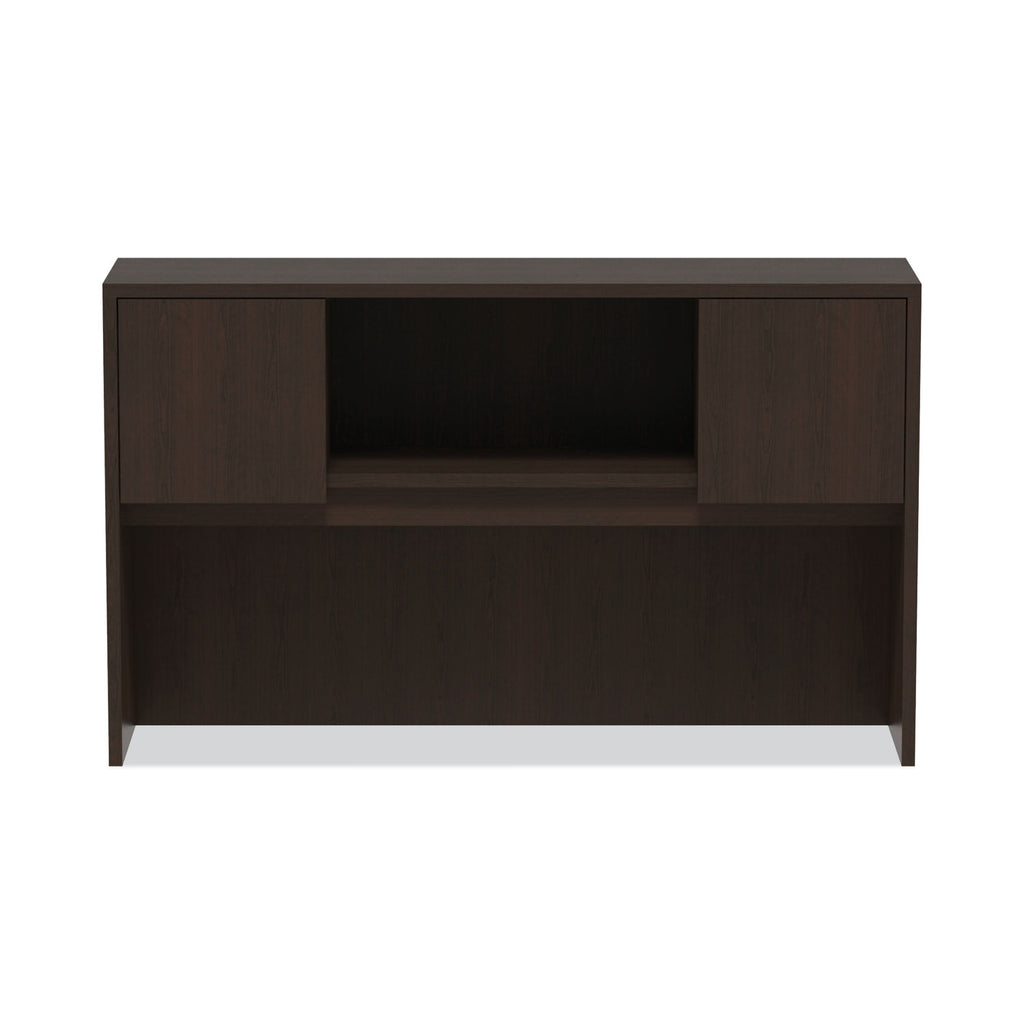 Alera Valencia Series Hutch with Doors, 4 Compartments, 58.88w x 15d x 35.38h, Espresso
