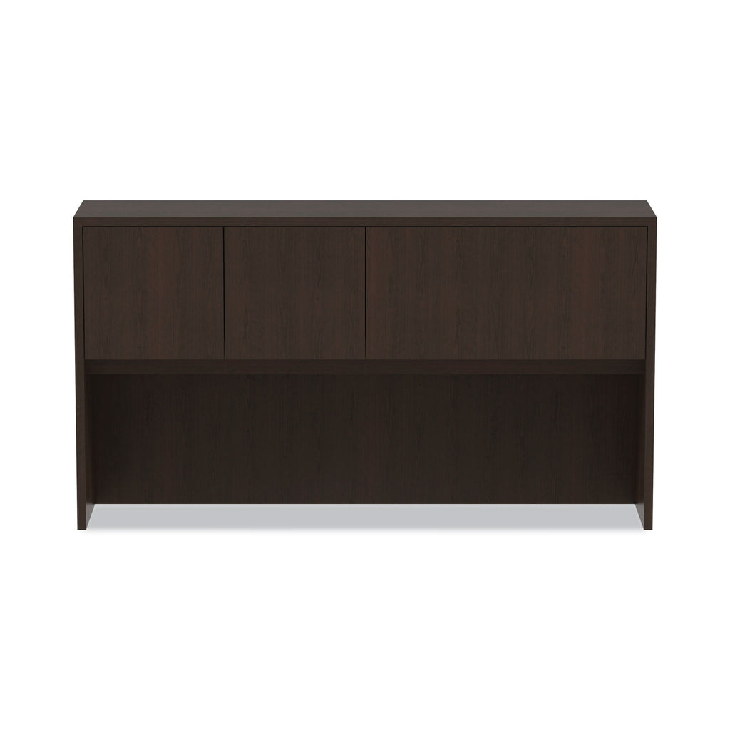 Alera Valencia Series Hutch with Doors, 4 Compartments, 64.75w x 15d x 35.38h, Espresso
