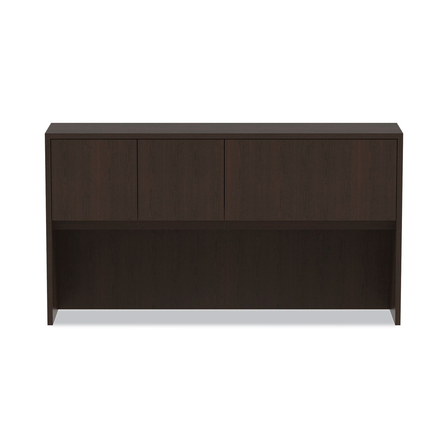 Alera Valencia Series Hutch with Doors, 4 Compartments, 64.75w x 15d x 35.38h, Espresso