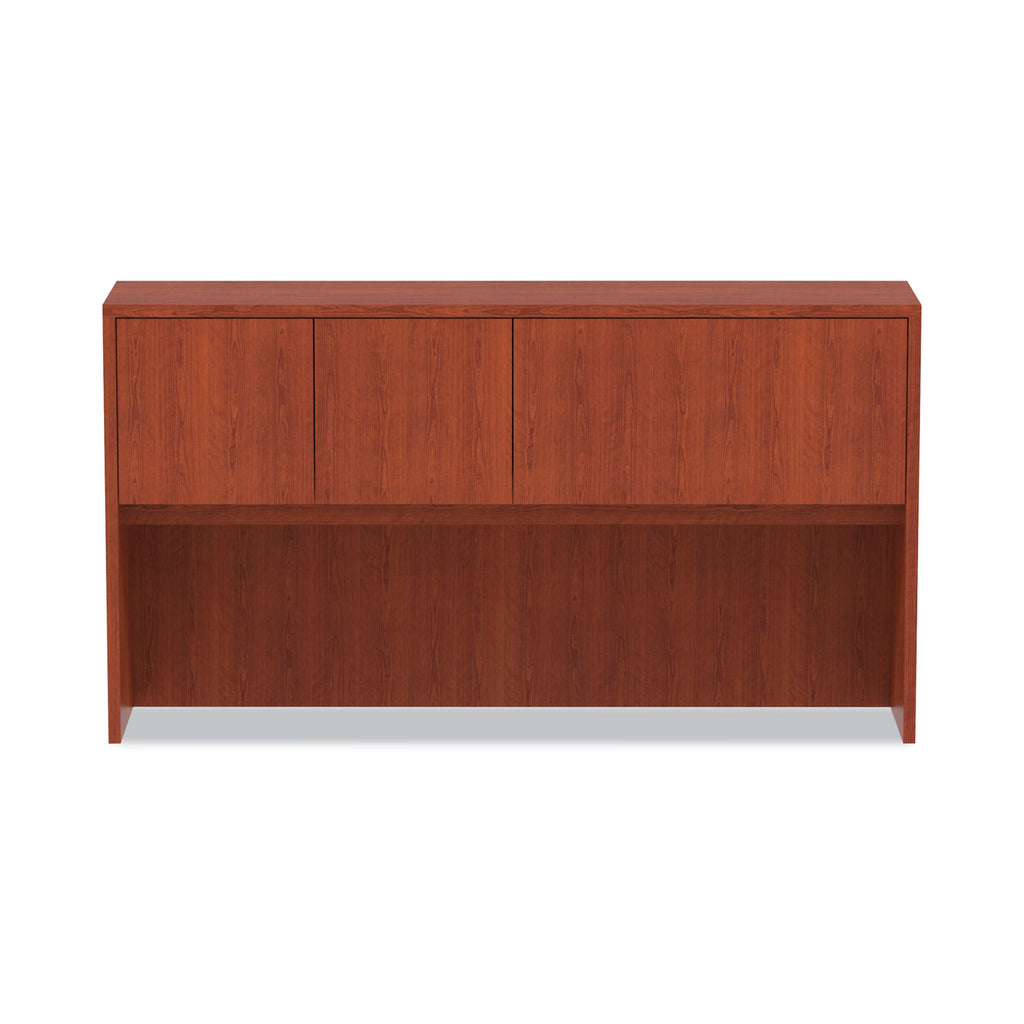 Alera Valencia Series Hutch with Doors, 4 Compartments, 64.75w x 154d x 35.38h, Medium Cherry