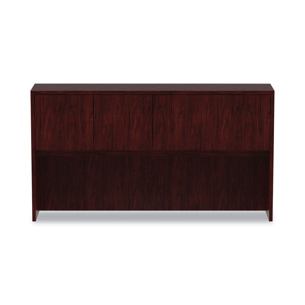 Alera Valencia Series Hutch with Doors, 4 Compartments, 64.75w x 15d x 35.38h, Mahogany