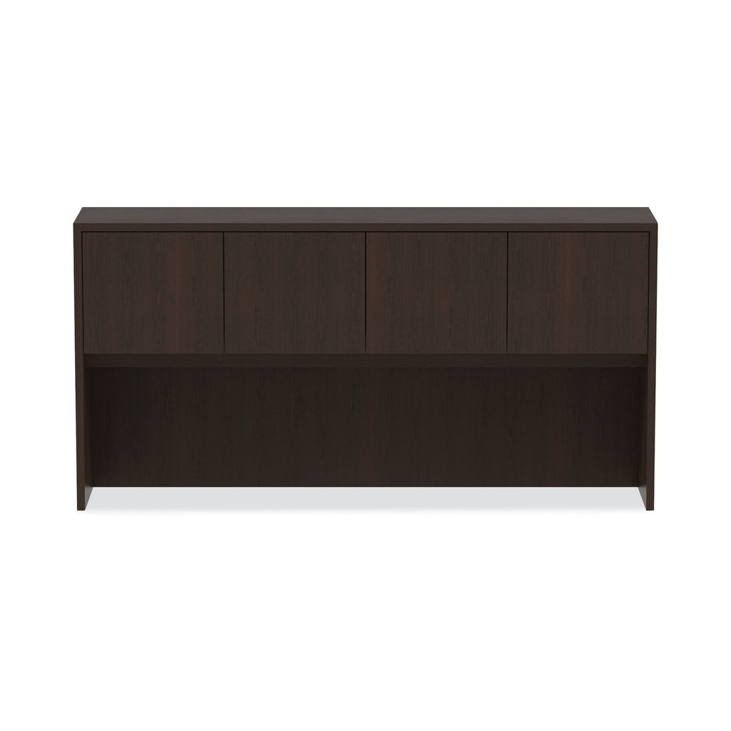 Alera Valencia Series Hutch with Doors, 4 Compartments, 70.63w x 15d x 35.38h, Espresso