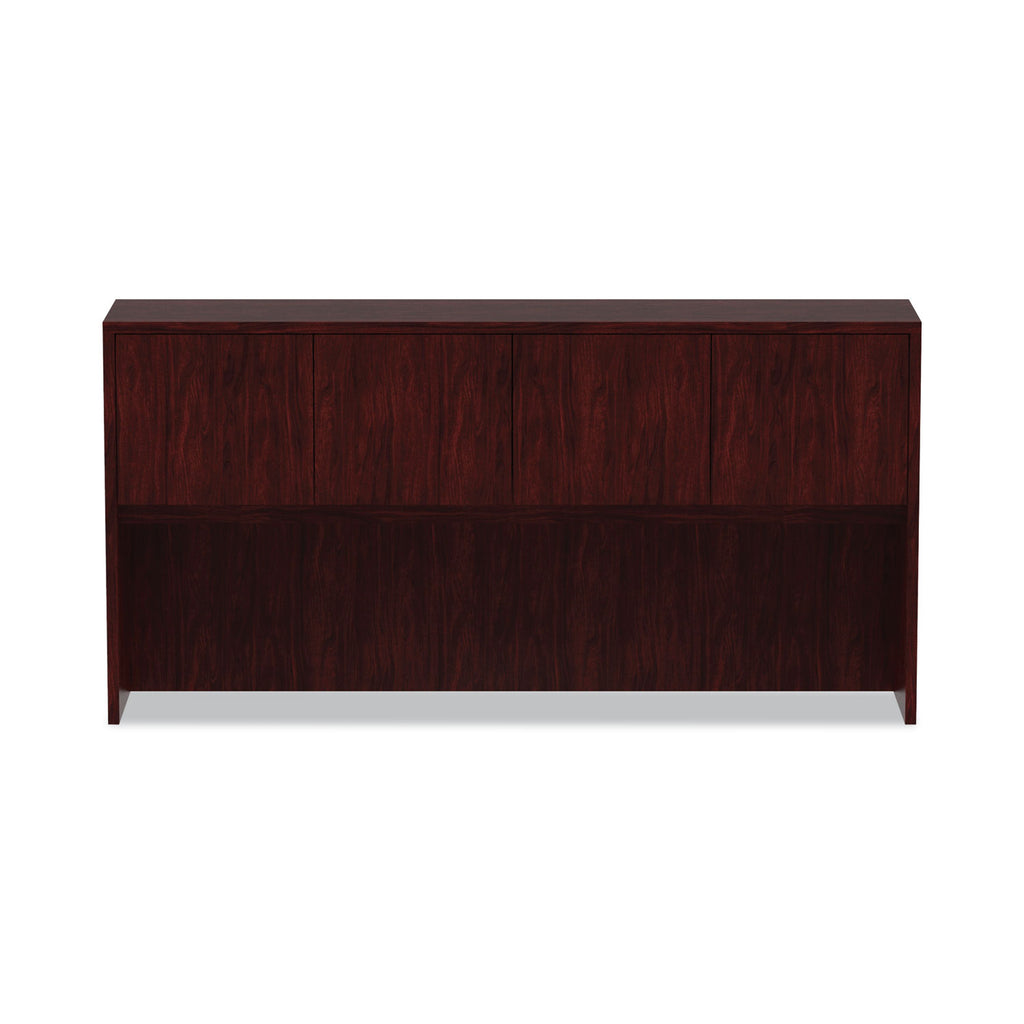 Alera Valencia Series Hutch with Doors, 4 Compartments, 70.63w x 15d x 35.38h, Mahogany