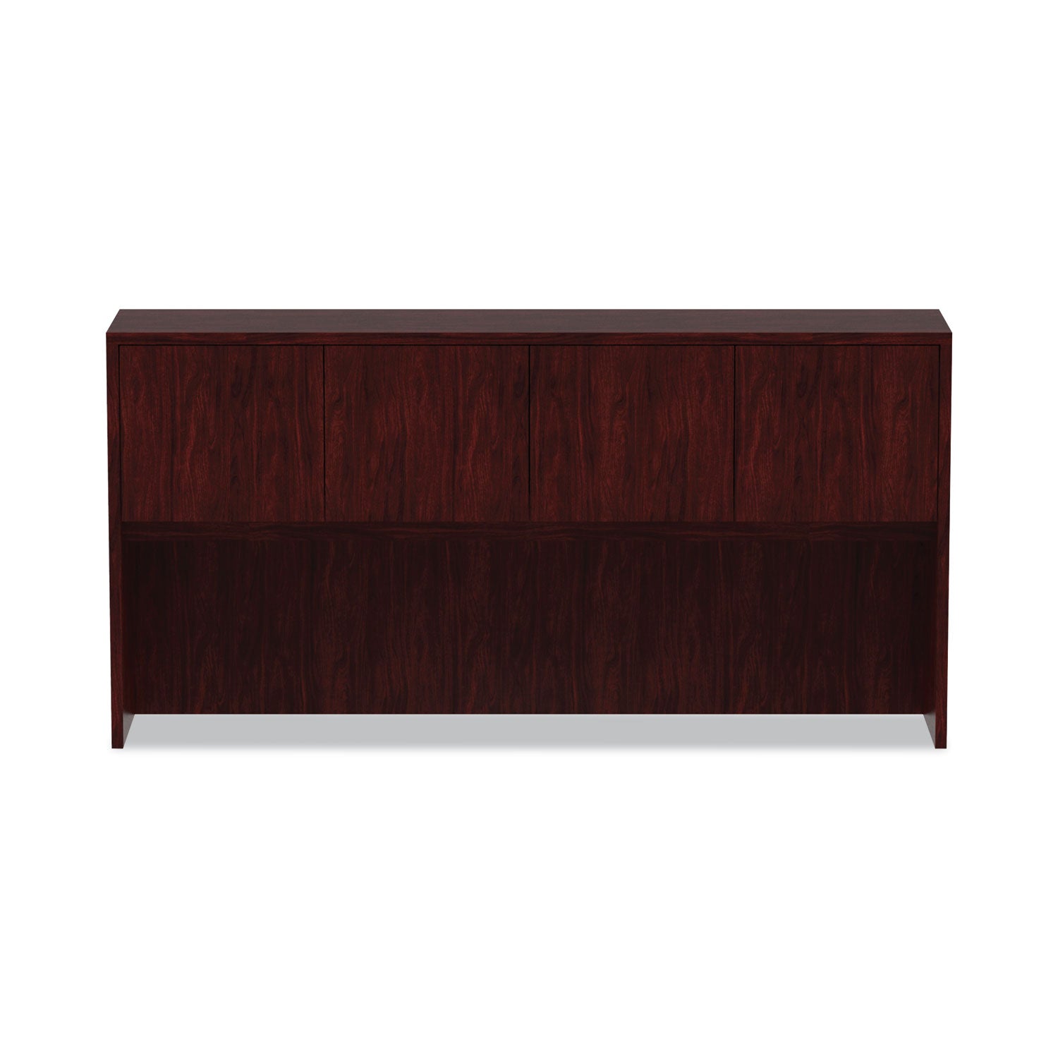 Alera Valencia Series Hutch with Doors, 4 Compartments, 70.63w x 15d x 35.38h, Mahogany
