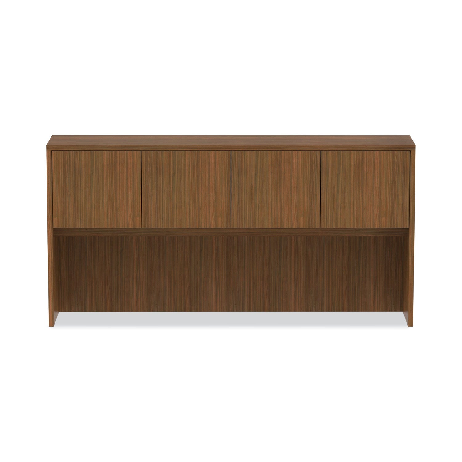 Alera Valencia Series Hutch with Doors, 4 Compartments, 70.63w x 15d x 35.38h, Modern Walnut