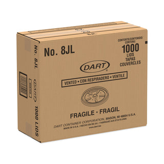 Plastic Lids, Fits 8 oz to 10 oz Hot/Cold Foam Cups, Vented, White, 100/Pack, 10 Packs/Carton