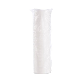 Plastic Lids, Fits 8 oz to 10 oz Hot/Cold Foam Cups, Vented, White, 100/Pack, 10 Packs/Carton